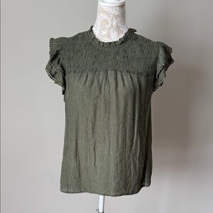 Nanette Lepore Sage Ruffle Sleeve Blouse sz L